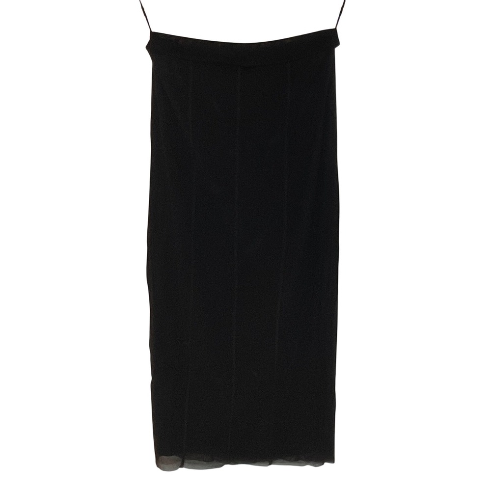 JEAN PAUL GAULTIER SOLEIL women's mesh midi skirt black rare panel Fuzzi Goth M